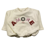 LE BEBE' felpa chiusa girocollo tinta unita con stampa paillettata Panna per Neonata LBG6013 PANNA LE BEBE' 