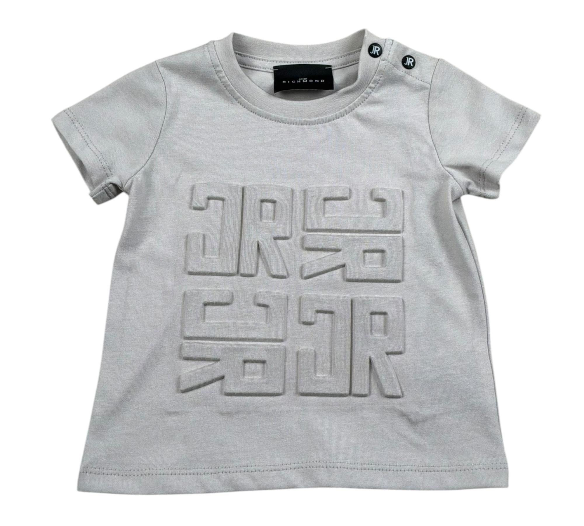 John Richmond T-Shirt Girocollo Tinta Unita con Logo per Neonato RIP26015TS GRIGIO JOHN RICHMOND 