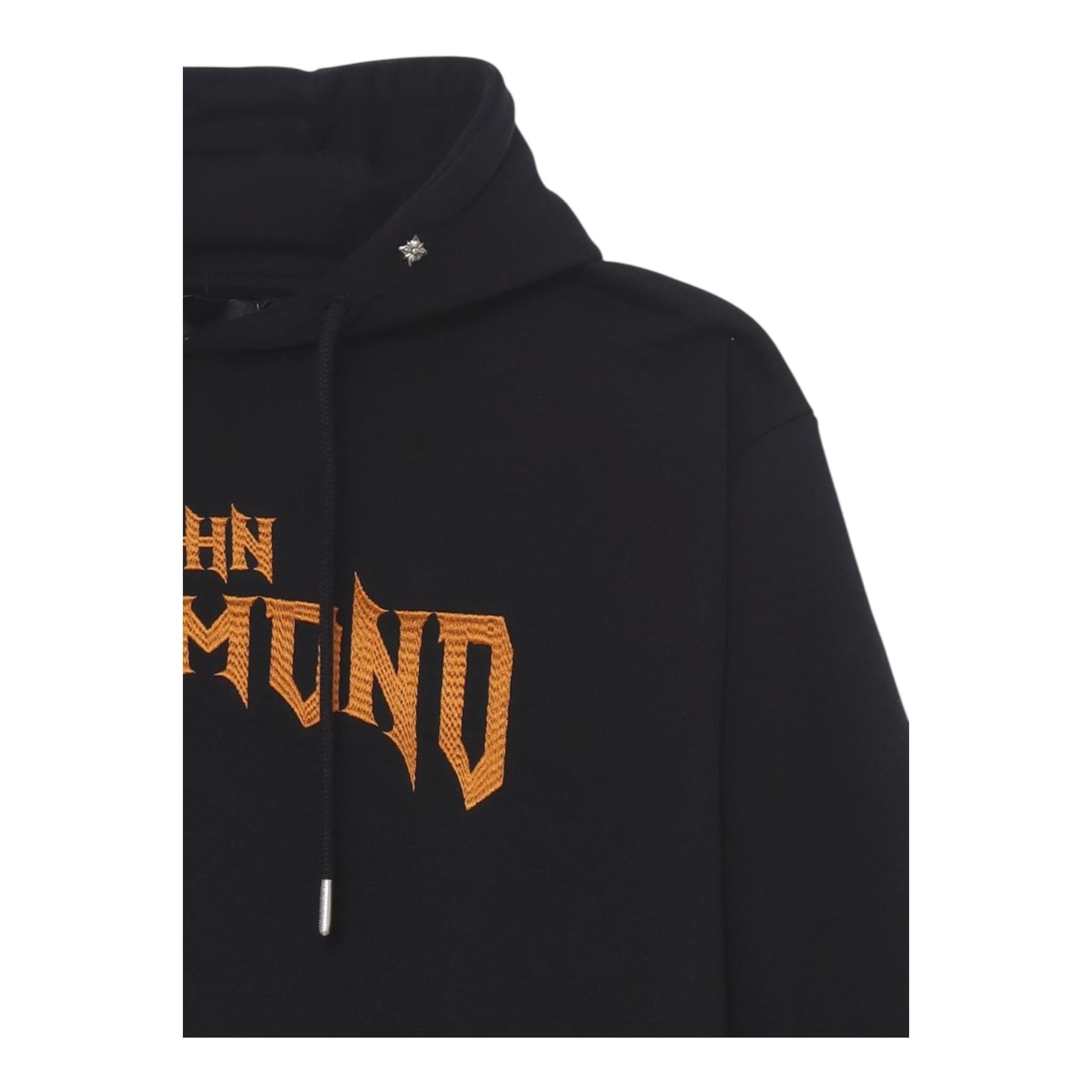 JOHN RICHMOND felpa con cappuccio tinta unita con stampa in contrasto Nero per Bambino RBA24057FEXX NERO JOHN RICHMOND 