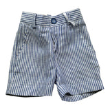 Manuel & Frank Bermuda Tinta Unita con Elastico In Vita E Fantasia A Righe per Neonato MF1332I BIANCO/AZZURRO MANUEL & FRANK 