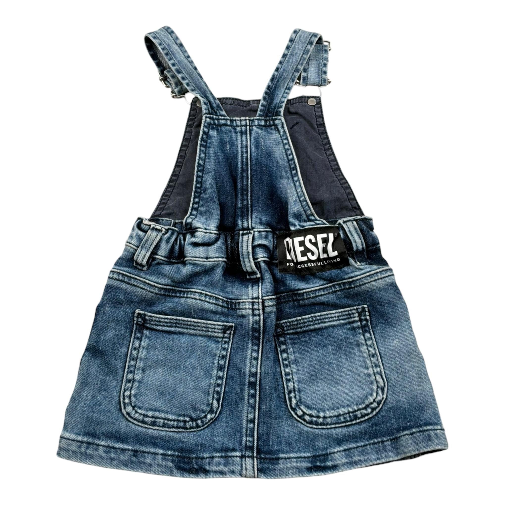 Diesel Salopette In Denim Tinta Unita per Neonata K00002 BLU DIESEL 