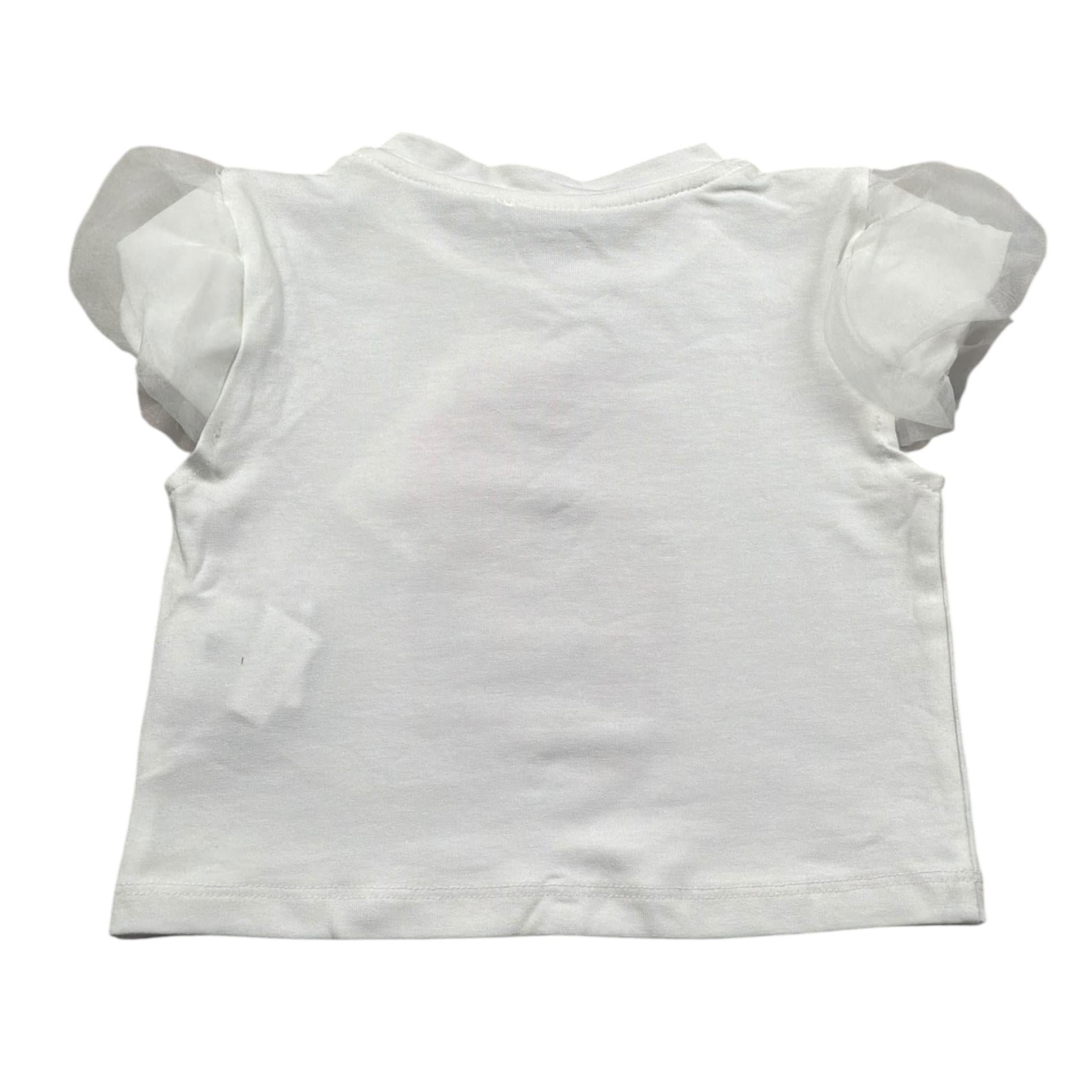 M+E' T-Shirt Girocollo Tinta Unita con Stampa per Neonato UE1856XX BIANCO M+E' 