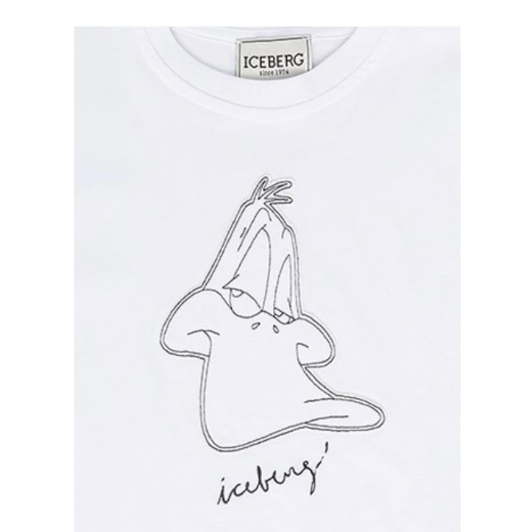 Iceberg T-Shirt Girocollo Tinta Unita con Stampa per Bambina TSICE5161J BIANCO ICEBERG 