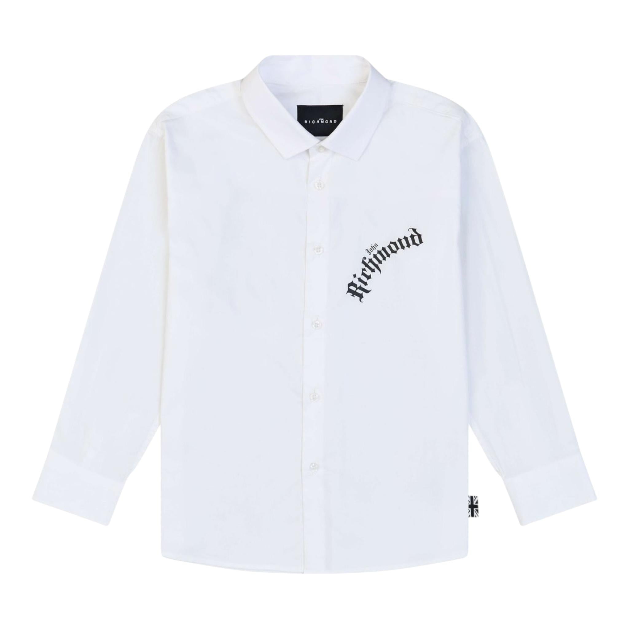 John Richmond Camicia Tinta Unita con Stampa per Neonato RBP25016CAN BIANCO JOHN RICHMOND 