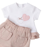 Mini Banda Completo 2 Pezzi T-Shirt-Short per Neonata 3B788 BIANCO MINI BANDA 