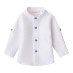 Mini Banda Camicia Manica Lunga tinta unita Collo Coreano Bianco per Neonato 3B603X BIANCO MINI BANDA 