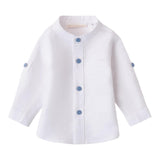 Mini Banda Camicia Manica Lunga tinta unita Collo Coreano Bianco per Neonato 3B603X BIANCO MINI BANDA 