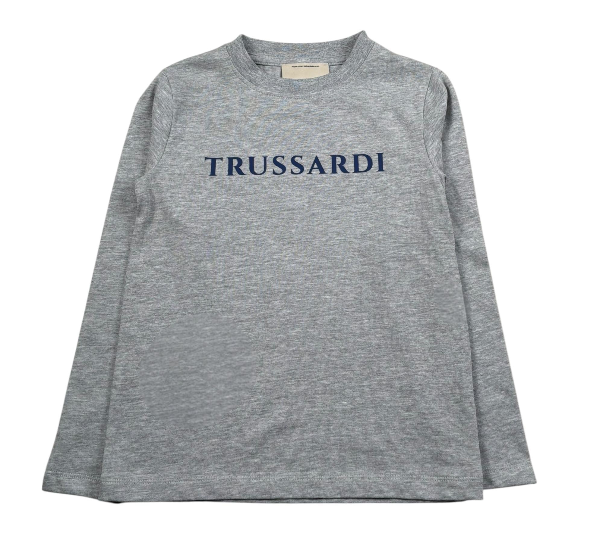 Trussardi Shirt Girocollo Tinta Unita con Logo per Bambino TBP26117TS GRIGIO TRUSSARDI 