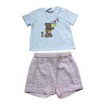 Moschino Completo 2 Pezzi T-Shirt-Bermuda Tinta Unita con Stampa per Neonata MUG01SS BIANCO MOSCHINO 