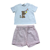 Moschino Completo 2 Pezzi T-Shirt-Bermuda Tinta Unita con Stampa per Neonata MUG01SS BIANCO MOSCHINO 