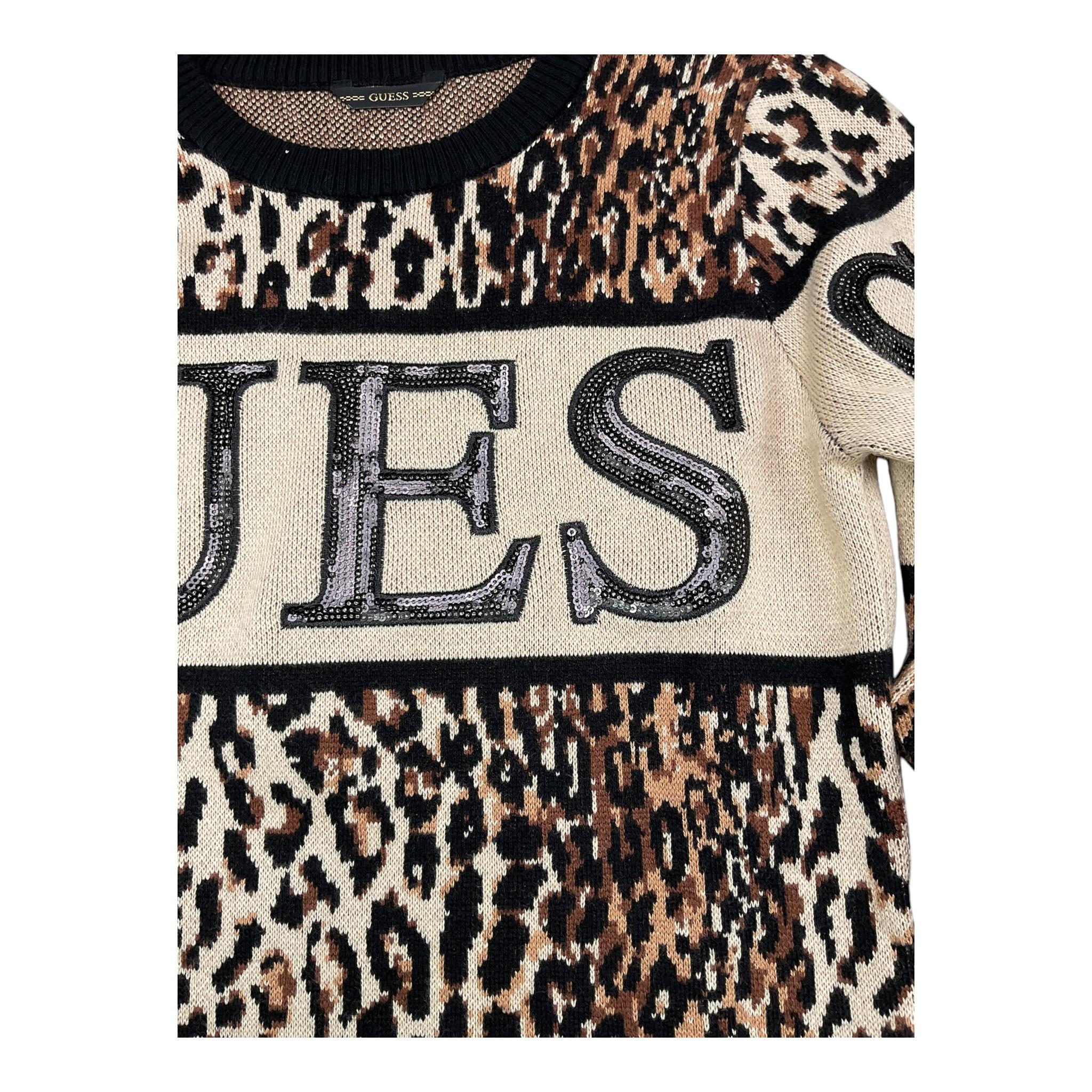 GUESS abito in maglia tinta unita con fantasia maculata Beige per Bambina J4BK17Z3I50 BEIGE GUESS 