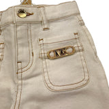 Michael Kors Jeans Tinta Unita con Girovita Regolabile per Bambina R30053 PANNA MICHAEL KORS 