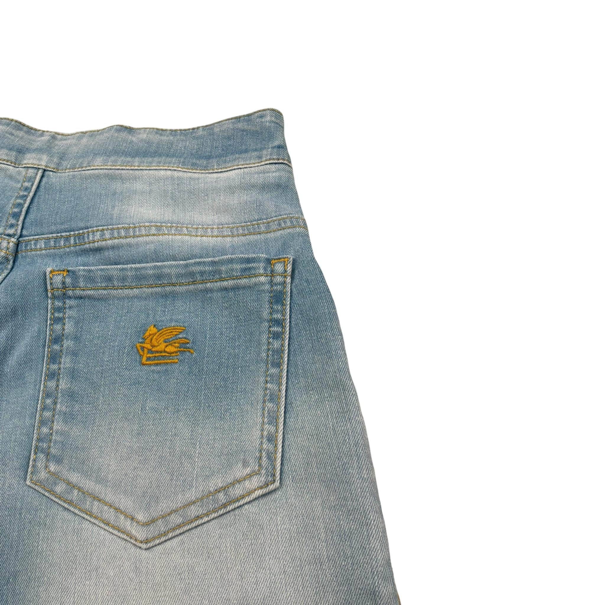 Etro Short Tinta Unita In Denim per Bambina GW6A49X AZZURRO ETRO 