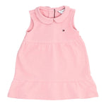 Tommy Hilfiger Abito Giromanica Tinta Unita con Logo per Neonata KN0KN01438 ROSA TOMMY HILFIGER 