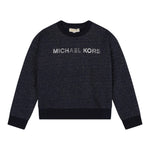 MICHAEL KORS felpa girocollo tinta unita con stampa Blu per Neonata R30149N BLU MICHAEL KORS 