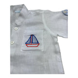 Manuel & Frank Camicia Mezza Manica Tinta Unita con Stampa per Neonato MF3255I BIANCO MANUEL & FRANK 