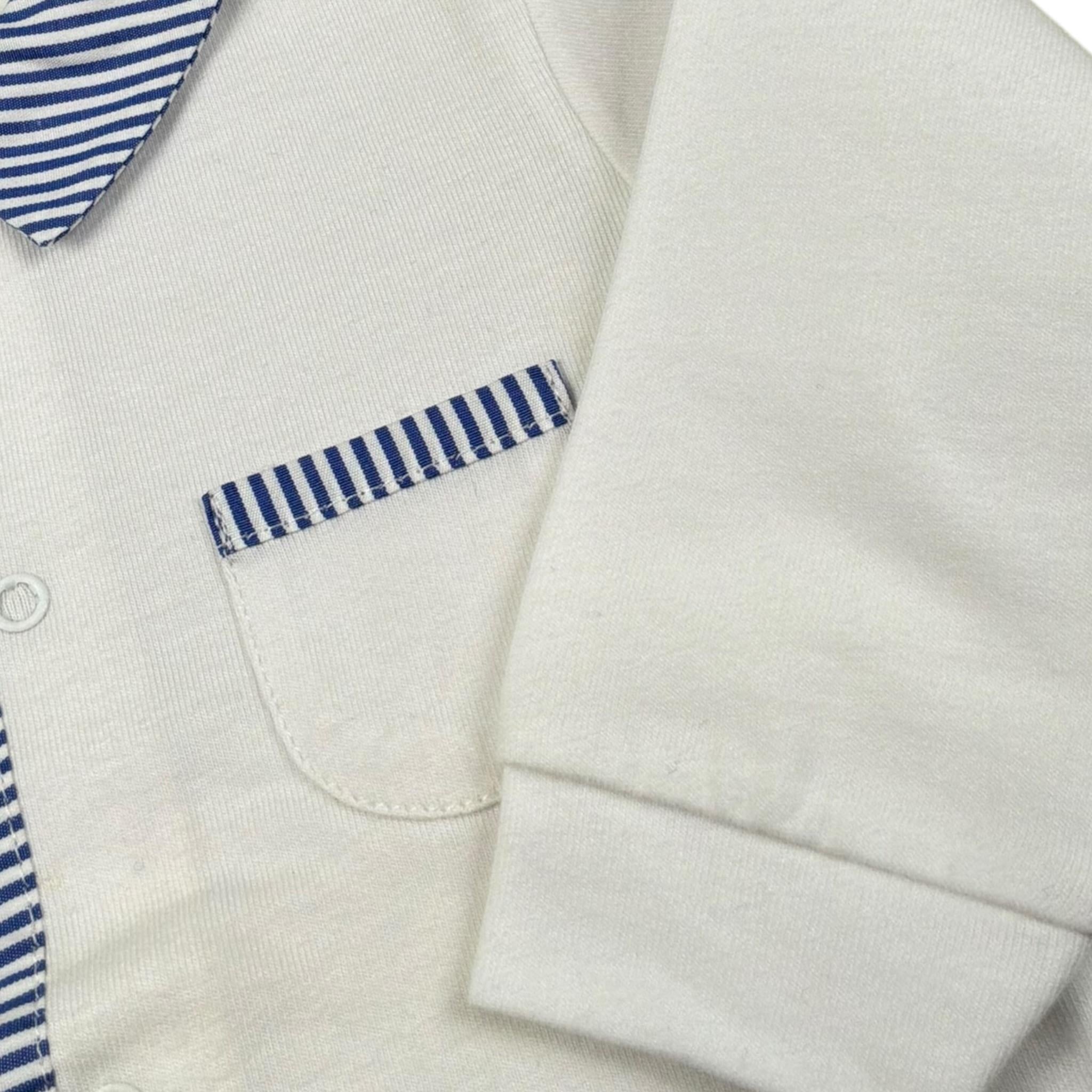 Il Gufo Tutina Tinta Unita con Profili In Contrasto per Neonato RORPPR BIANCO IL GUFO 