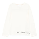 DOU DOU t-shirt girocollo tinta unita cn stampa in contrasto Panna per Bambino DV8P00 PANNA DOU DOU 