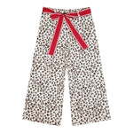 Monnalisa Pantalone Tinta Unita con Fantasia Maculata per Bambina 11E421 BIANCO MONNALISA 