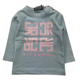 JOHN RICHMOND shirt girocollo tinta unita con stampa in contrasto Azzurro per Neonata RIA25088TS AZZURRO JOHN RICHMOND 