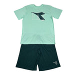Diadora Completo 2 Pezzi T-Shirt-Leggins Bermuda Bicolore per Bambino 102181710 VERDE DIADORA 
