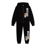 MOSCHINO completo 2pz in tuta felpa-pantalone tinta unita Nero per Bambino HUK03XX NERO MOSCHINO 