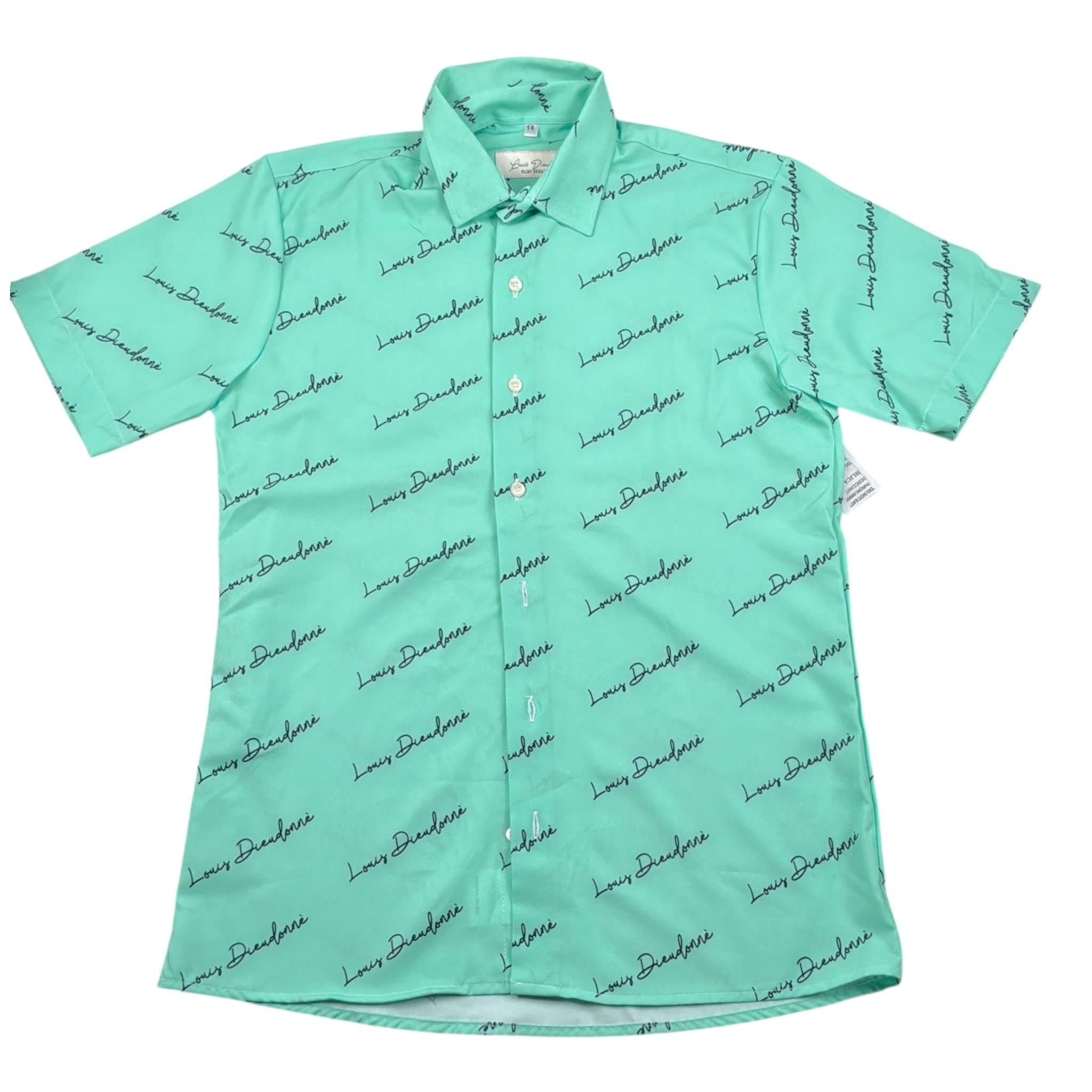 Louis Dieudonne' Camicia Bicolore con Fantasia Verde per Bambino UJRRUIIU VERDE LOUIS DIEUDONNE' 