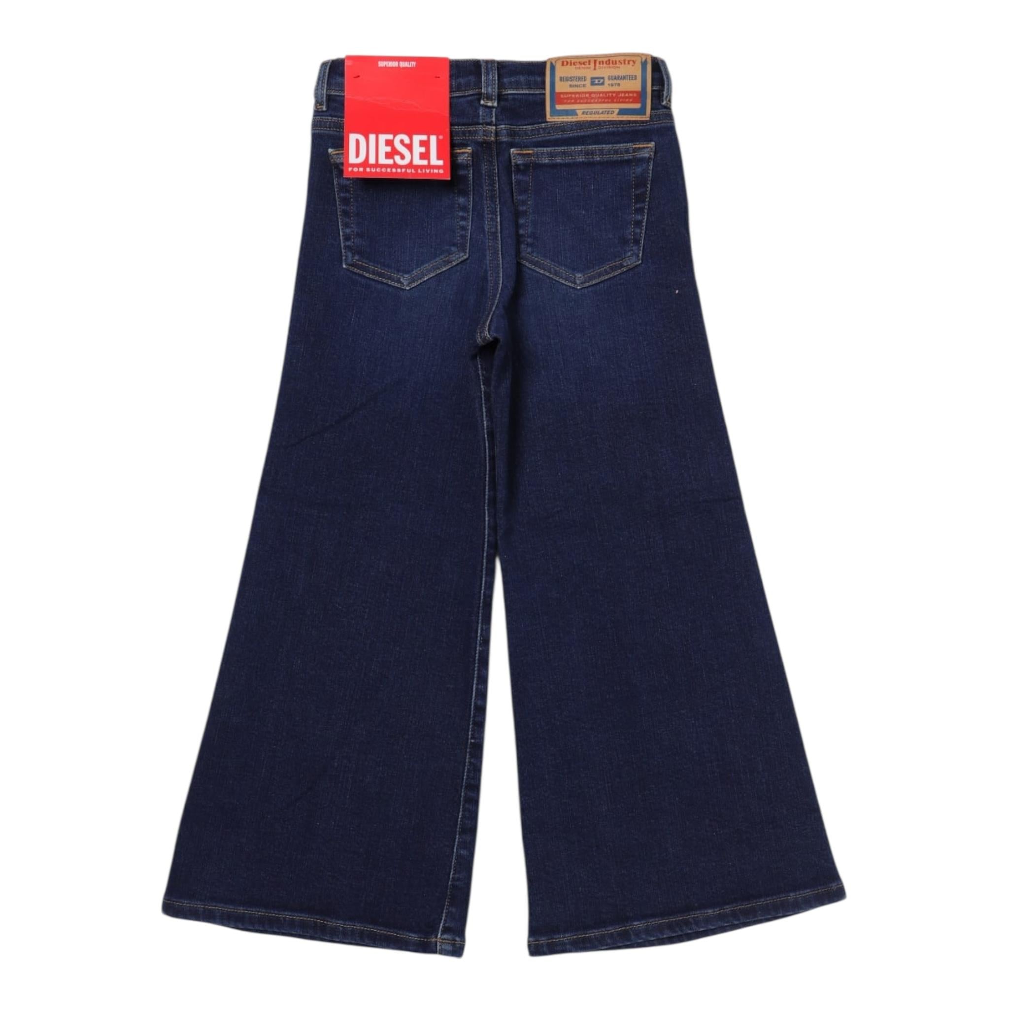 Diesel Jeans Tinta Unita Modello A Zampa per Bambina J00816 BLU DIESEL 