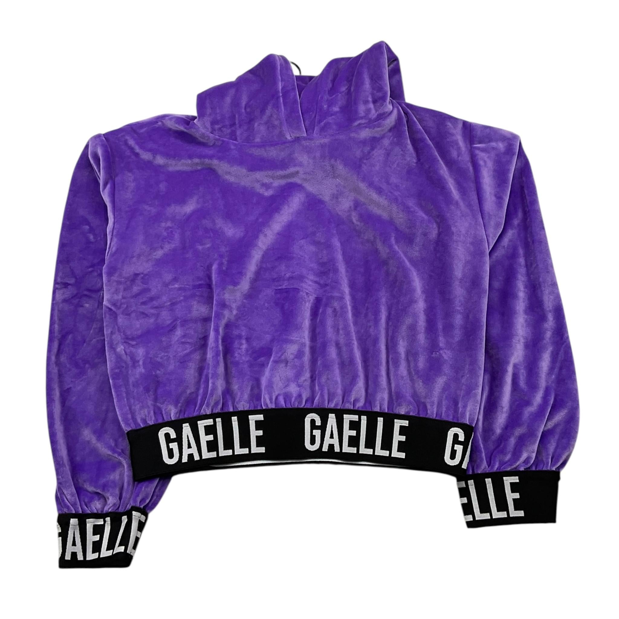 GAELLE felpa chiusa con cappuccio tinta unita in velluto Viola per Bambina 2741FY00385X VIOLA GAELLE 