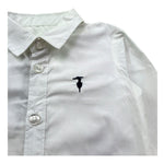 Trussardi Camicia Manica Lunga Tinta Unita con Logo per Neonato TIP26145CA BIANCO TRUSSARDI 