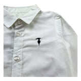 Trussardi Camicia Manica Lunga Tinta Unita con Logo per Neonato TIP26145CA BIANCO TRUSSARDI 