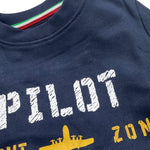 AERONAUTICA MILITARE felpa tinta unita girocollo con stampa Blu per Neonato 242FE0002AJRF758 BLU AERONAUTICA MILITARE 