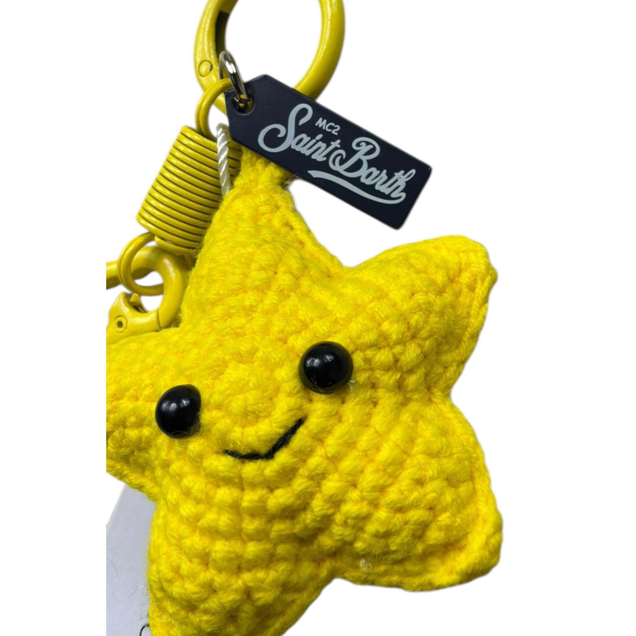 Saint Barth Portachiavi In Paglia con Stella per Bambina 00739L GIALLO SAINT BARTH 