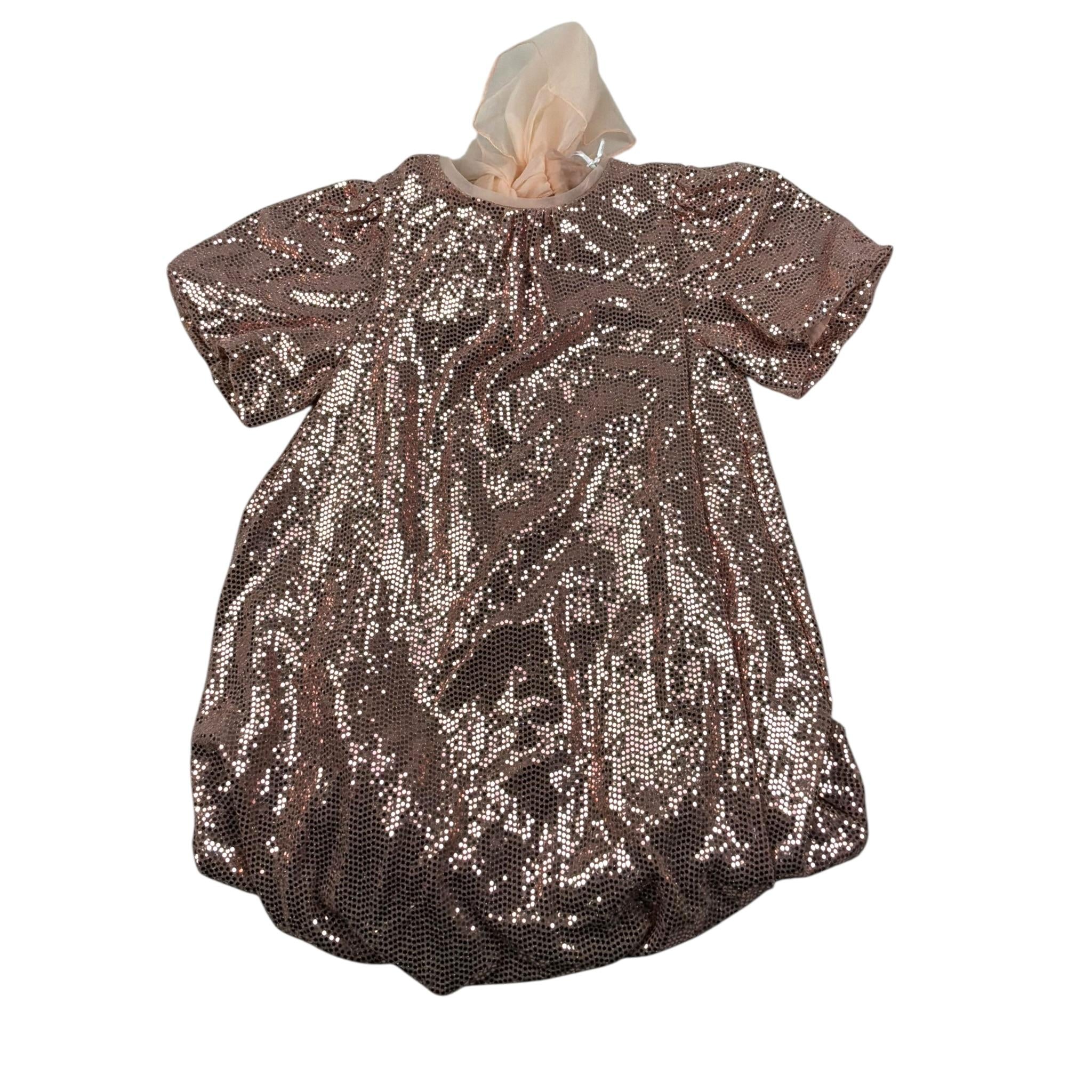 Miss Grant Abito Mezza Manica Paillettato per Bambina MG1288 ROSA MISS GRANT 