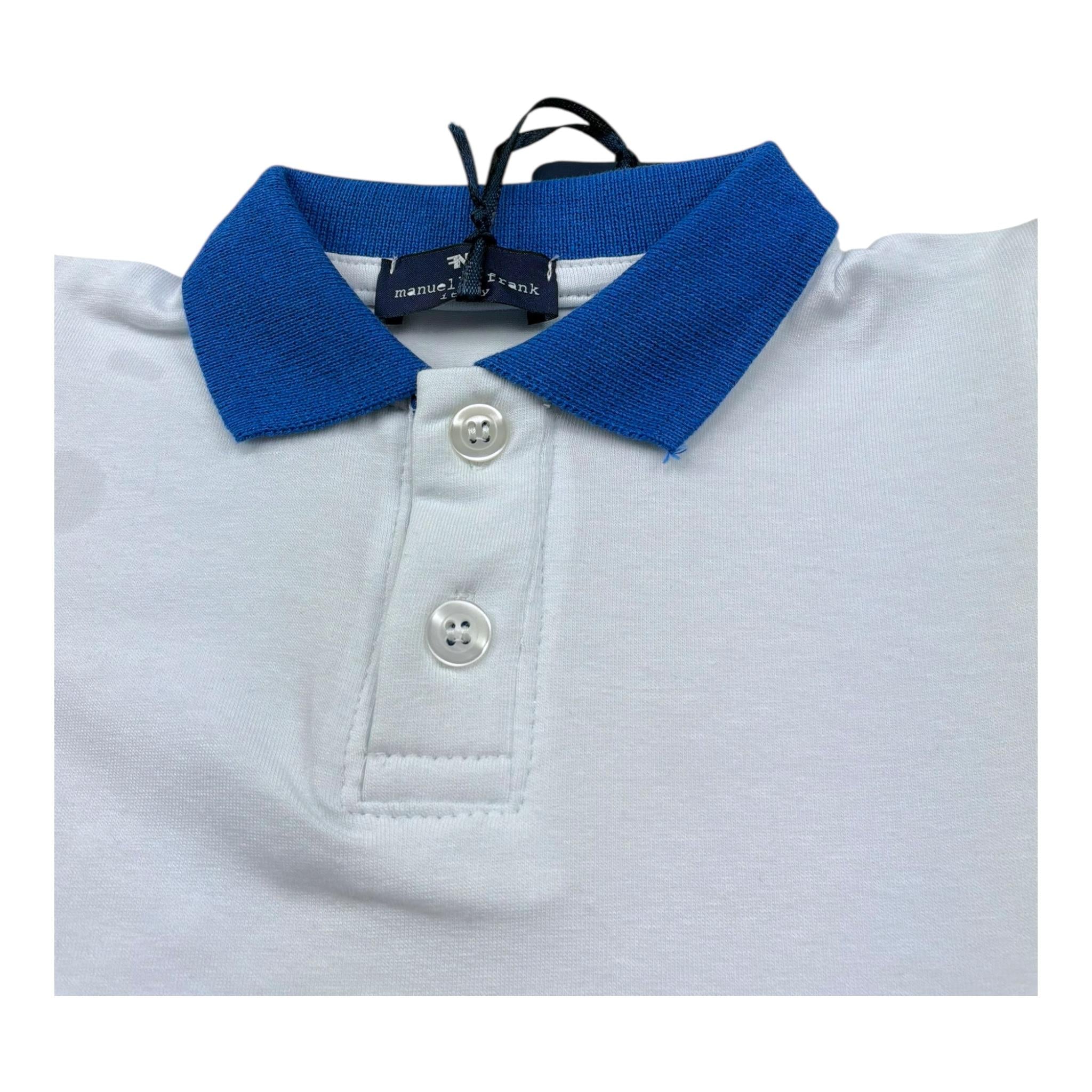 Manuel & Frank Polo Mezza Manica Tinta Unita con Colletto In Contrasto per Neonato MF7338BN BIANCO MANUEL & FRANK 