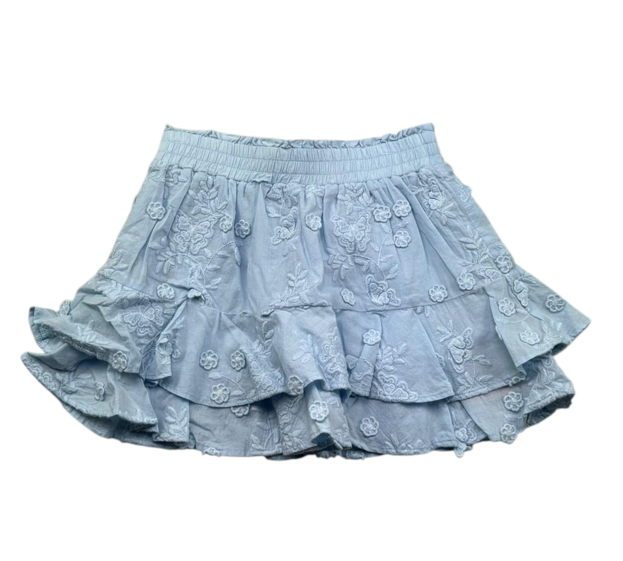 Saint Barth Gonna Tinta Unita con Balze per Bambina EIV002 AZZURRO SAINT BARTH 