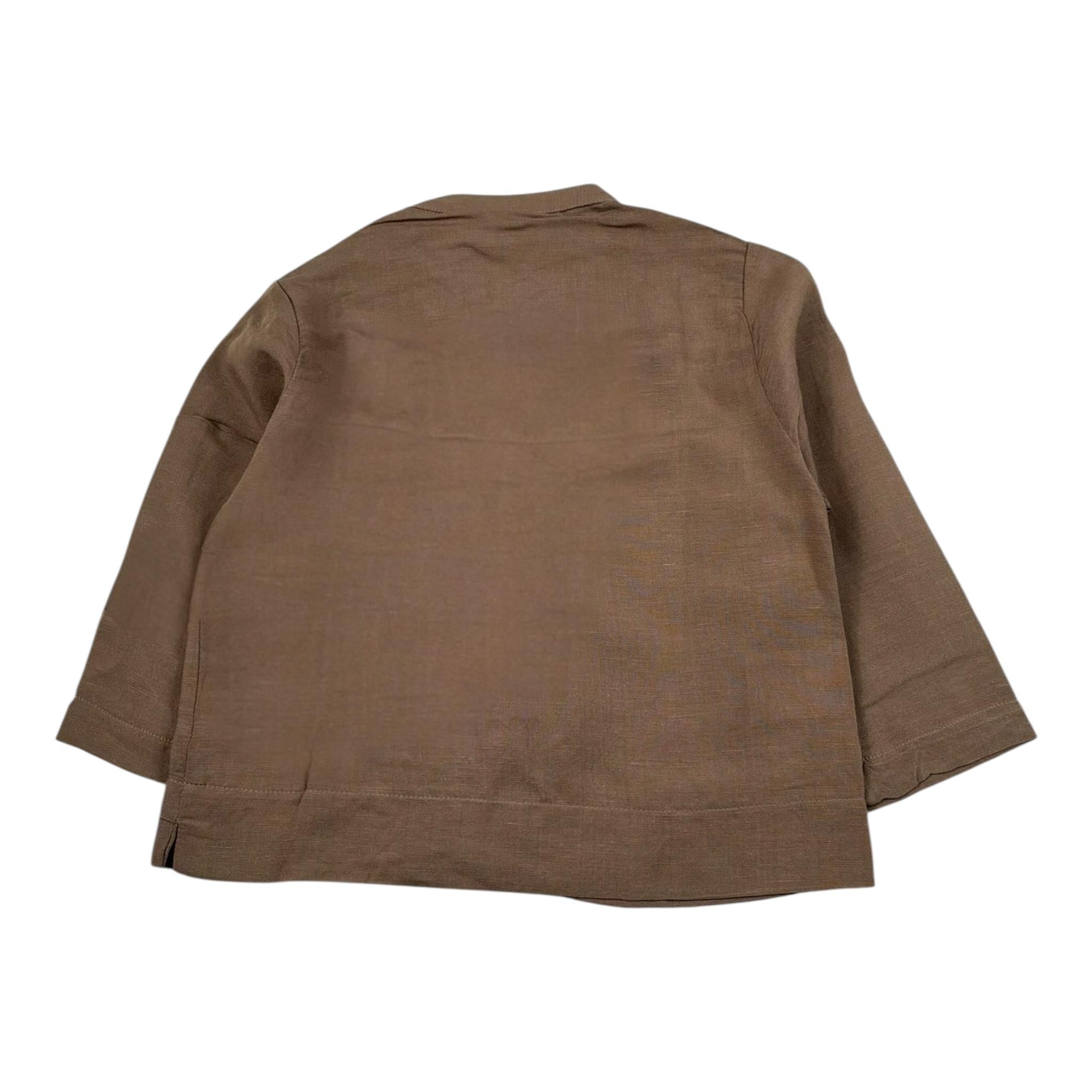 La Stupenderia Camicia Tinta Unita Manica Lunga  per Neonato TJCM75 MARRONE LA STUPENDERIA 