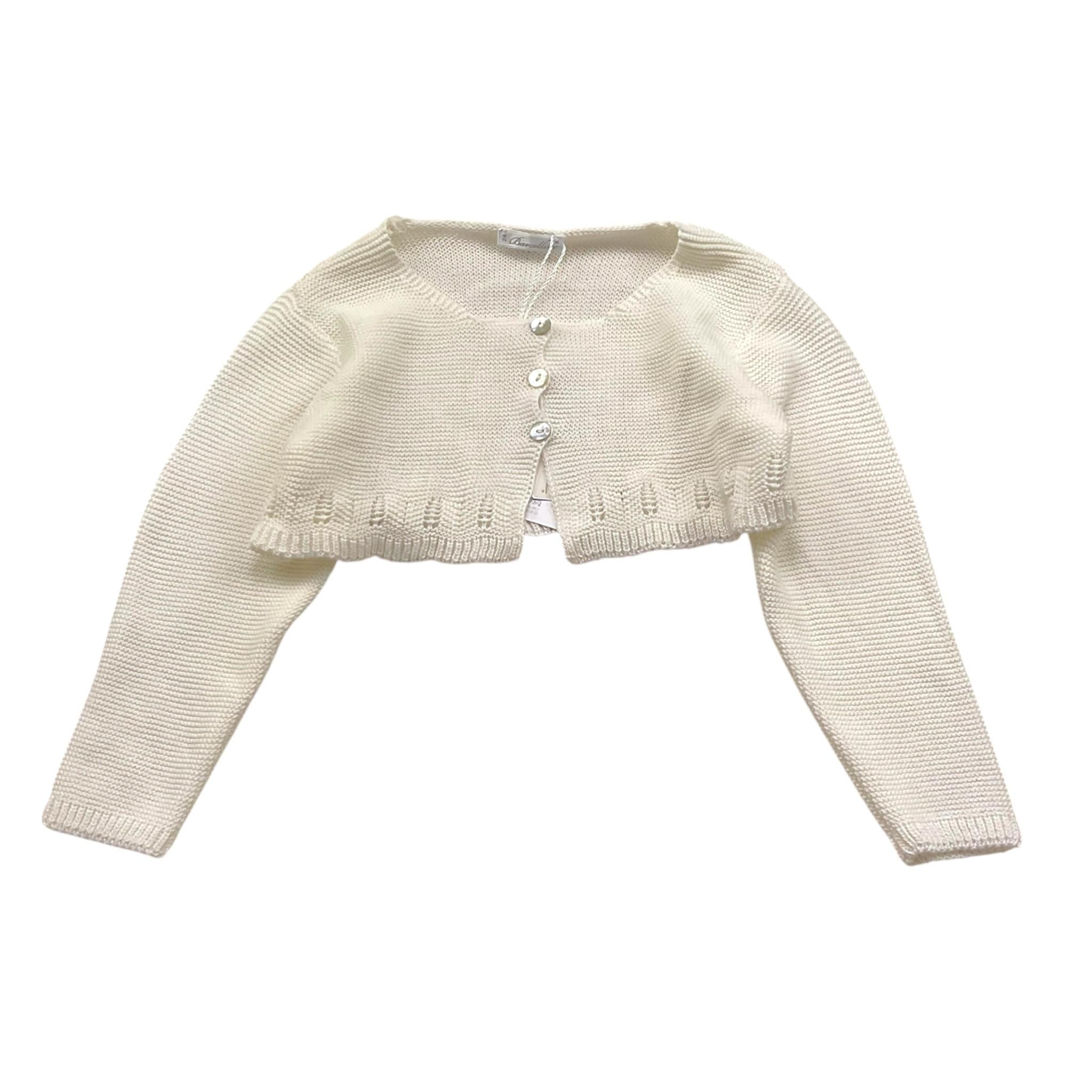 Barcellino Coprispalle Tinta Unita Traforato per Neonata 121408 PANNA BARCELLINO 