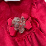 LALALU' abito manica lunga tinta unita in velluto Rosso per Neonata VTL12NX ROSSO LALALU' 