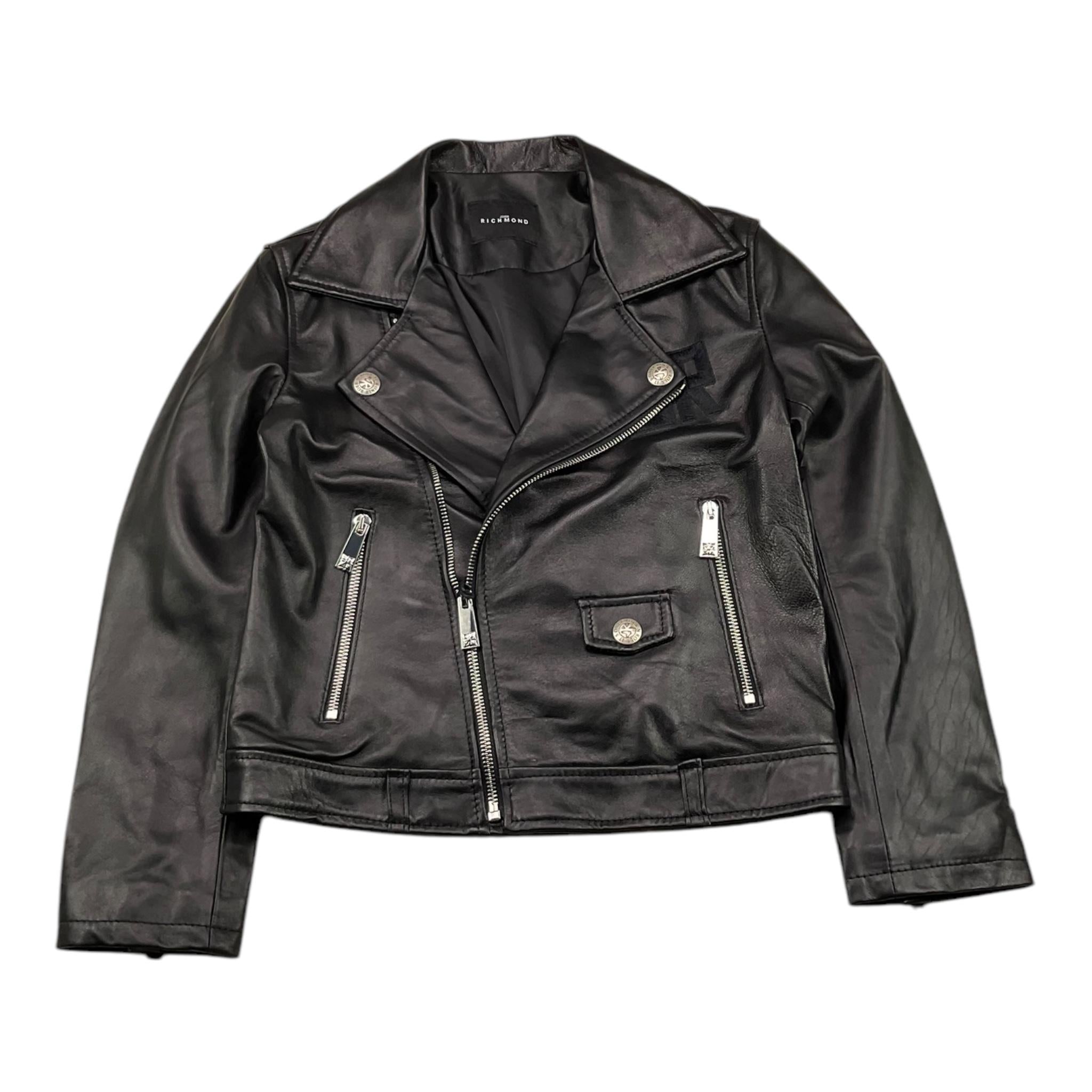 JOHN RICHMOND chiodo in pelle tinta unita Nero per Bambina RGA25161GB NERO JOHN RICHMOND 