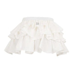 Dou Dou Gonna Tinta Unita con Balze E Elastico In Vita per Bambina DW7A61 BIANCO DOU DOU 