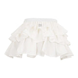 Dou Dou Gonna Tinta Unita con Balze E Elastico In Vita per Bambina DW7A61 BIANCO DOU DOU 