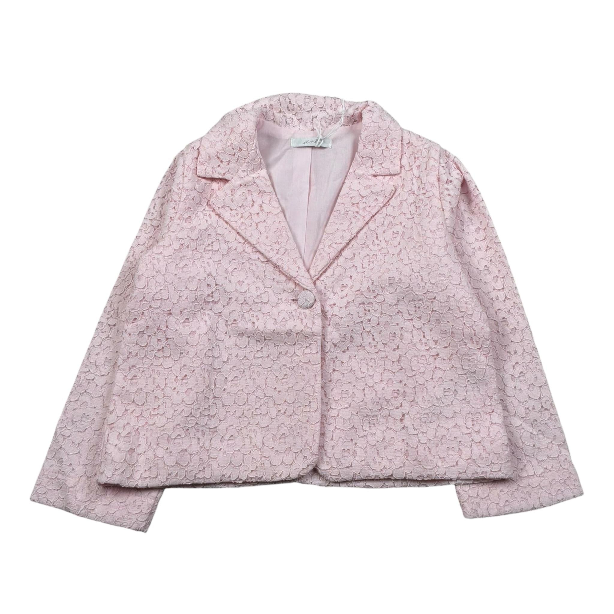 M+E' Giacca Tinta Unita con Ricami per Neonata UE0822 ROSA M+E' 