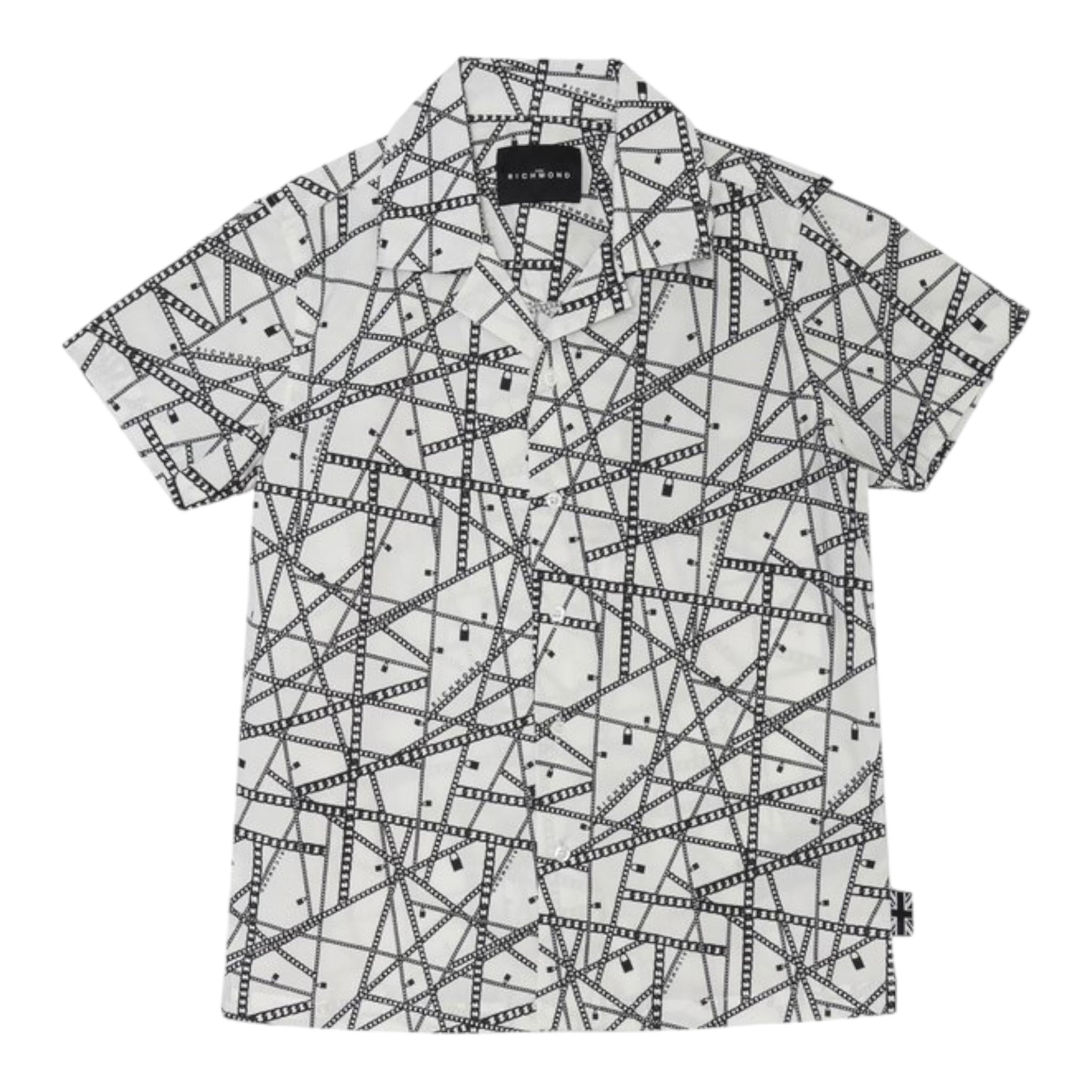 John Richmond Camicia Tinta Unita con Fantasia per Bambino RBP25093CAXX BIANCO JOHN RICHMOND 