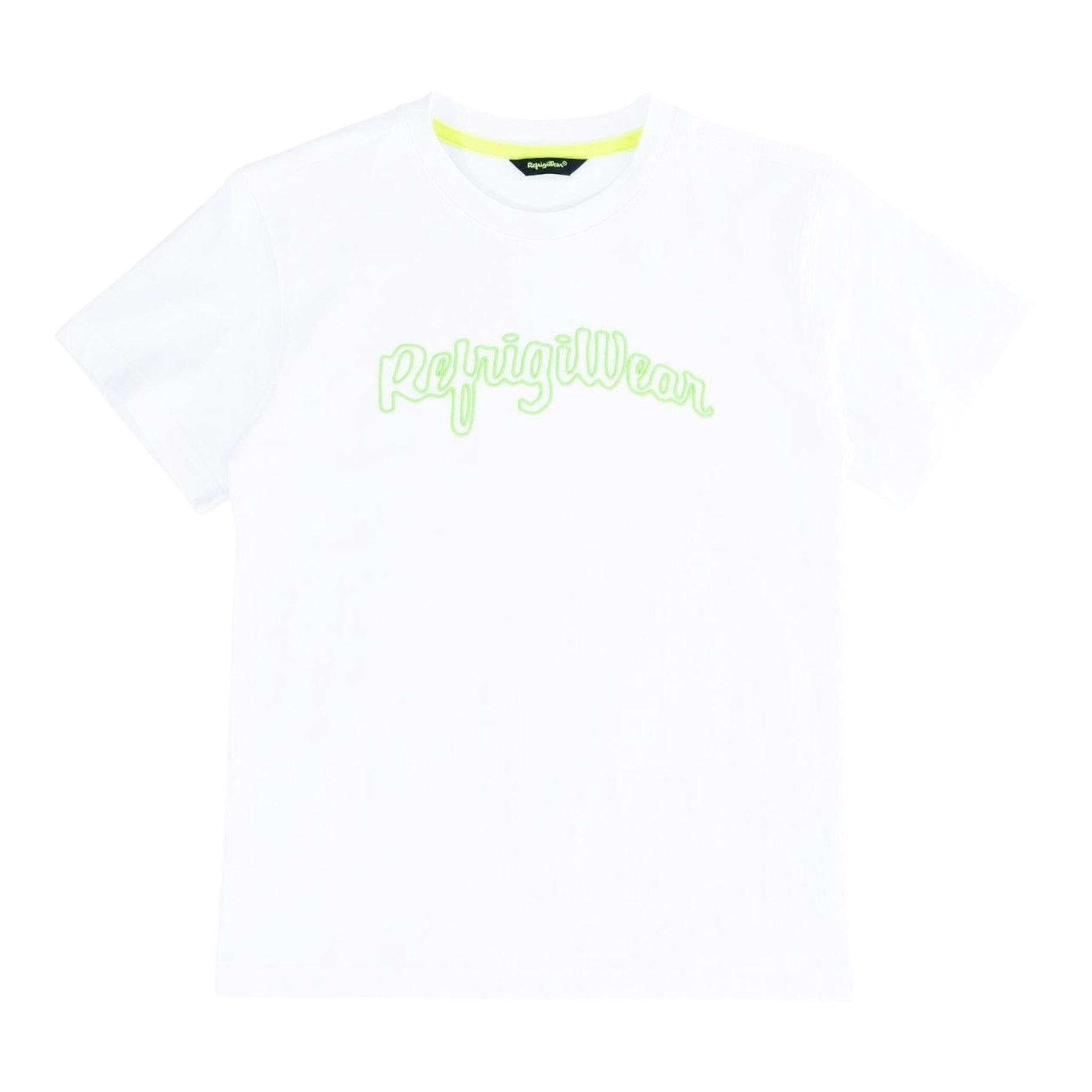 Refrigiwear T-Shirt Girocollo Tinta Unita con Stampa per Bambino 110TRMJS25 BIANCO REFRIGIWEAR 