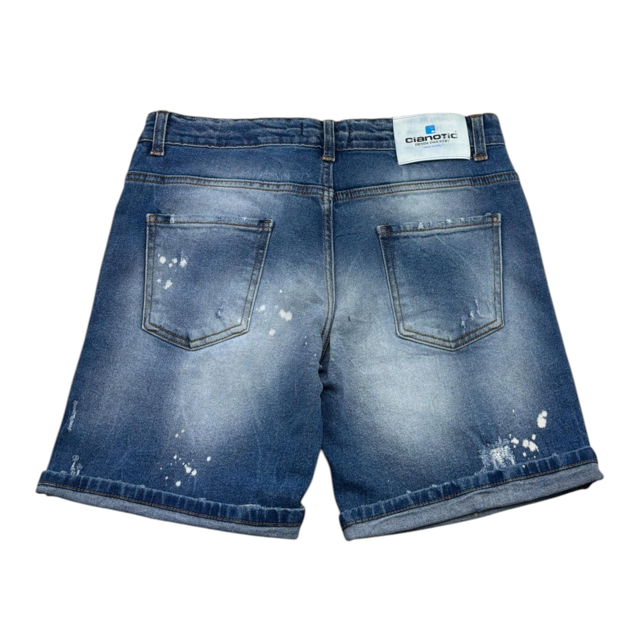 Cianotic Bermuda In Denim Tinta Unita con Strappi per Bambino 20165 BLU CIANOTIC 