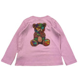 Barrow Kids Shirt Girocollo Tinta Unita con Stampa Glicine per Bambina