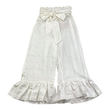 Mariuccia Pantalone Tinta Unita con Cintura Panna per Bambina