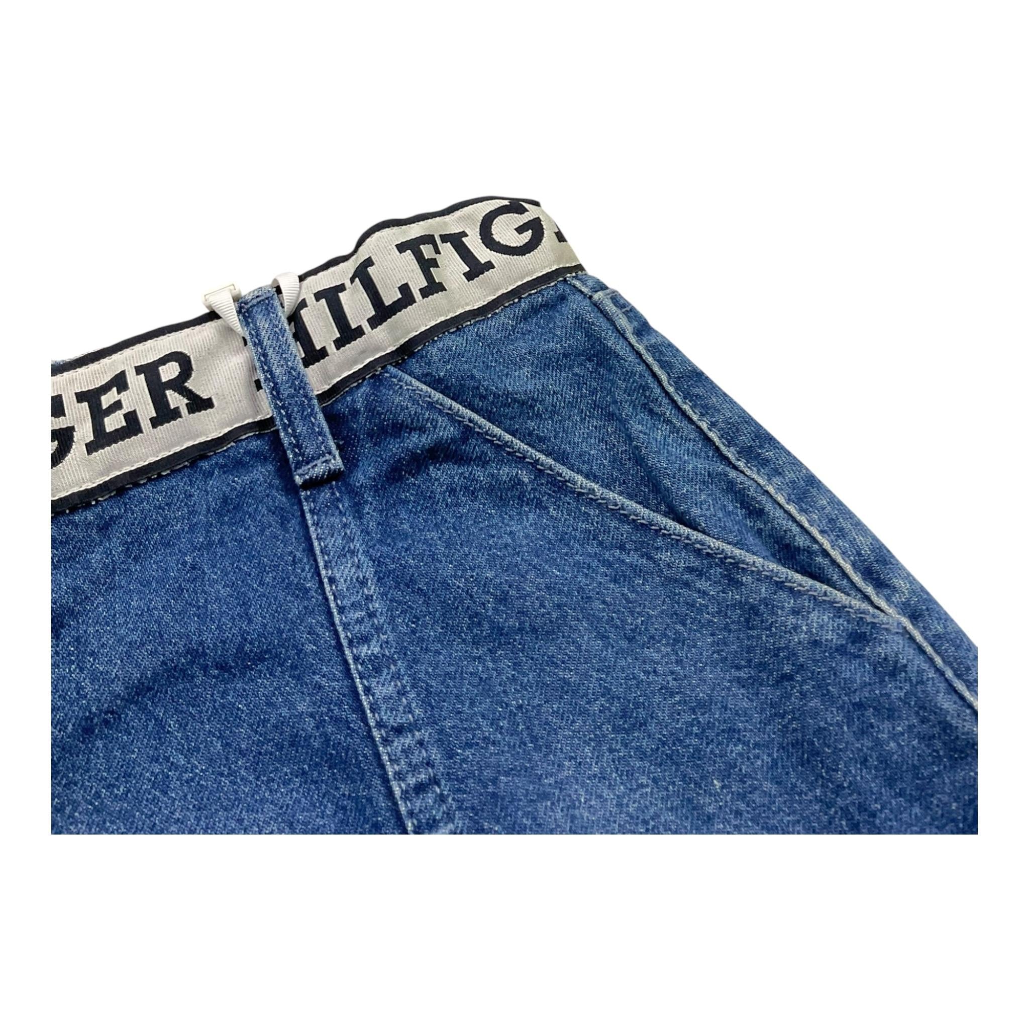 Tommy Hilfiger Gonna Tinta Unita Modello Denim con Cintura per Bambina KG0KG07421 BLU TOMMY HILFIGER 