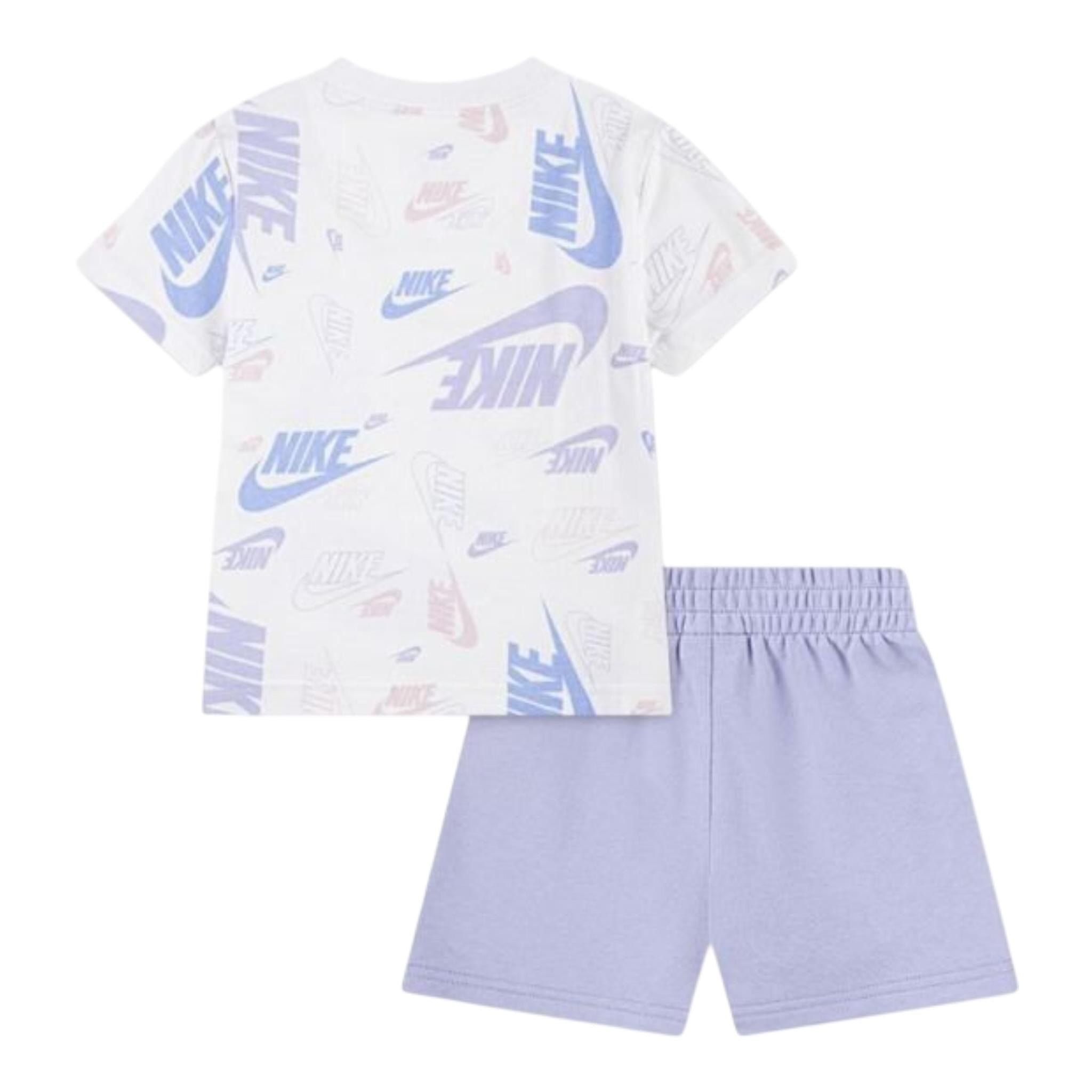 Nike Completo 2 Pezzi T-Shirt-Bermuda tinta unita Bianco per Bambina 36N043 BIANCO NIKE 